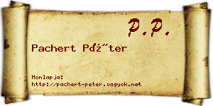 Pachert Péter névjegykártya