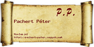 Pachert Péter névjegykártya